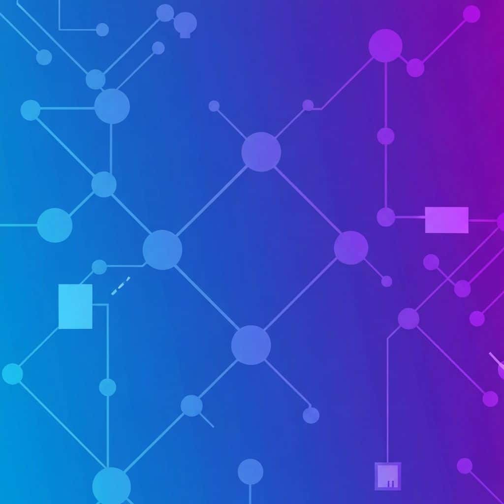 AI-powered business transformation — abstract network visualization representing intelligent automation